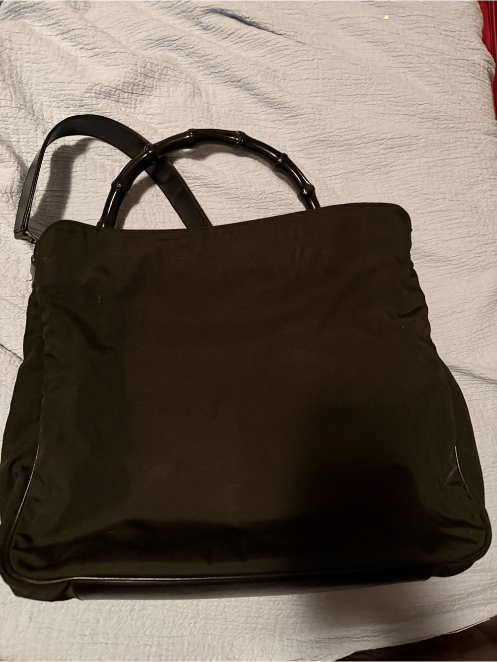 Gucci Black Shoulder Bag with Bamboo Top Handle